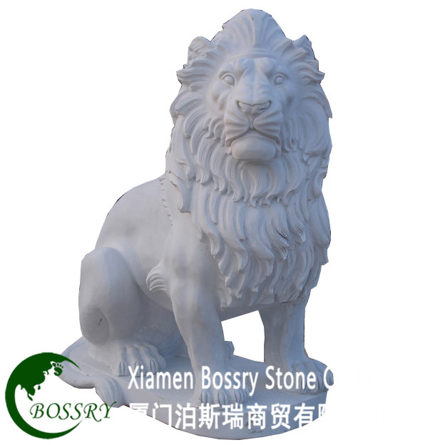 Natural marble and granite lion carving stone