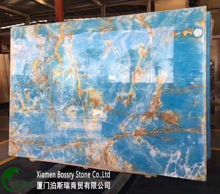Blue Onyx Jade Wall Decoration Bar Countertop