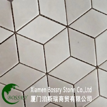 Rhomb Design White Mosaic For Wall Backsplash