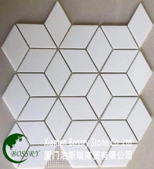  Rhomb Design White Mosaic For Wall Backsplash	