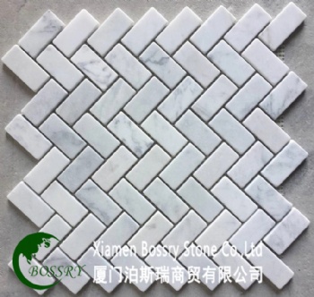 White Chevron Pattern Marble Mosaic For Kitchen Backsplash