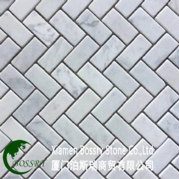  White Chevron Pattern Marble Mosaic For Kitchen Backsplash	