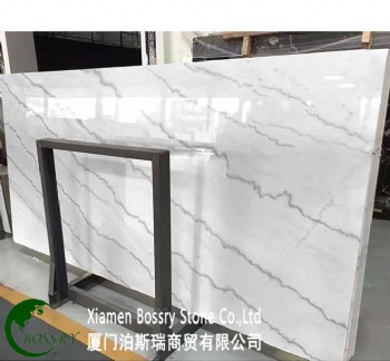 Wholesale White Marble Gray Wave Vein Slab from China