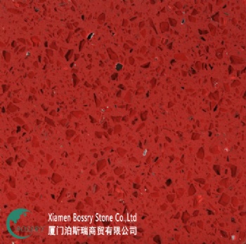 Artificial Stone Red Crystal Quartz Slab