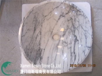 White Marble Round Sink BST-R006