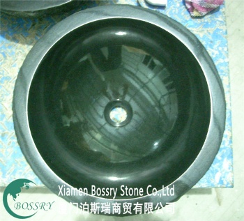 Natural Split Black Granite Round Sink BST-R012