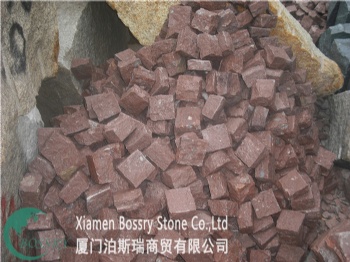 Putian Red Porphyry Cubic Stone