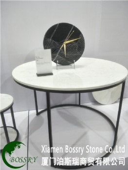 White Color Quartz Round Table