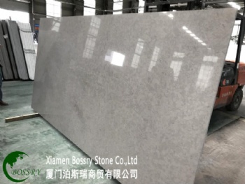 Cararra Gray Quartz Stone Slabs and Countertop Of The Custom