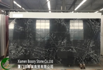China Wholesale Artificial Stone Black Marble White Vein Quartz