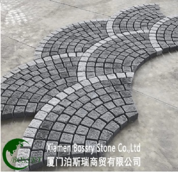 Fan shape driveway pavers stone with various materials