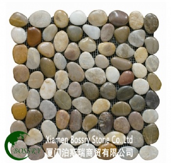 Brown Stone Pebbles Garden floor mosaic Tile