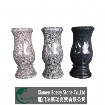 Absolute Black Memorial Granite Tombstone Vases
