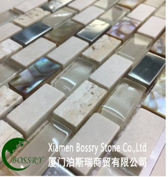  Fctory Colorful Design Glass Mix Stone Mosaic Tile	