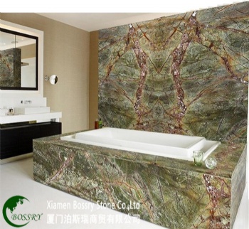 Natural Green Marble For Bathtube Surround Tile