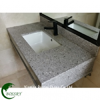 Gray Terrazzo Artificial Stone Vanity Tops with Sink