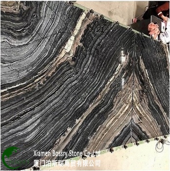 Ancient Black Wood Black Wooden Grain Marble Slab