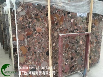 China Multicolor Red Mosaic Granite Slab