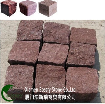 China dayang Red Porphyry Granite cube stone