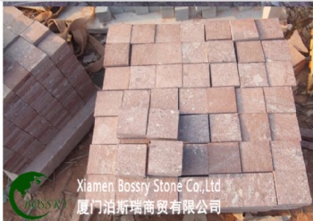 Loose Natural Red Porphyry Cubic Stone
