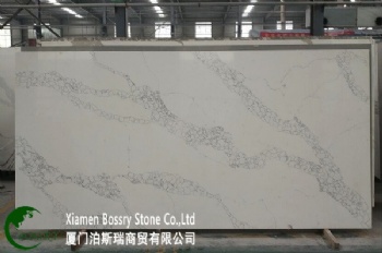 China Factory Supply Calacatta White Quartz Slabs
