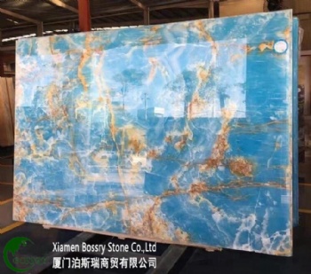 Blue Onyx Jade Wall Decoration Bar Countertop