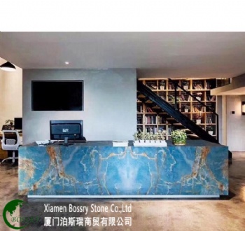  Blue Onyx Jade Wall Decoration Bar Countertop	
