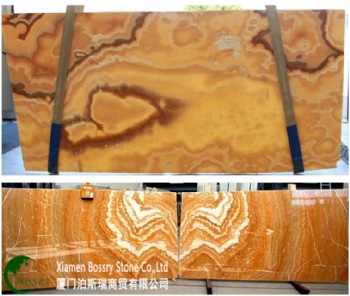 Natural Yellow Orange onyx for Wall Decoration