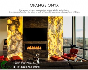  Natural Yellow Orange onyx for Wall Decoration	